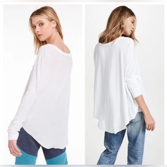 Wildfox Women's White Perry Oversized Thermal Top Shirt Tunic Size Small - Picture 5 of 10